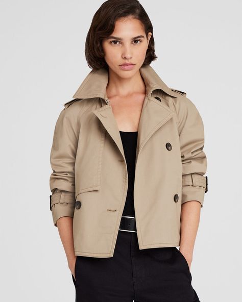 Cropped Trench Crop Trench Coat, Trip To Boston, Cropped Trench Coat, Matching Sets Outfit, Trench Jacket, Mother Denim, How To Wear Scarves, Blazer And Shorts, Clothing Essentials