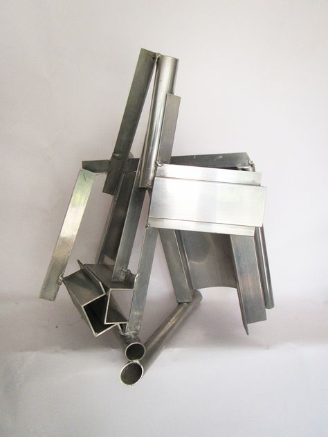 Douglas Jeal Aluminium Sculpture. Abstract assemblage 8d Aluminium Sculpture, Sculpture Abstract, Sculpture Installation, Drafting Desk, Life Art, Assemblage, Sculpture Art, Sculpture, Collage