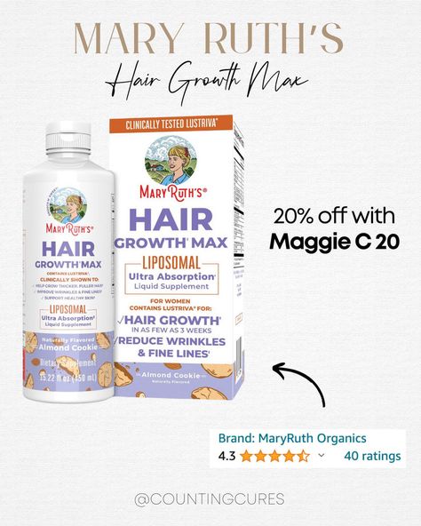 If you want improved hair growth and thicker hair, you should try Mary Ruth's Hair Growth Max! Visible results in as few as 3 weeks! Use my code MAGGIE C 20 to get 20% off! #nutritionalsupplement #healthyliving #multivitamins #antiaging Click the link to shop! Postpartum Style, Mary Ruth, Hair Growth Women, Liquid Supplements, Thicker Fuller Hair, Harry Potter Dr, Hair Vitamins, Best Selling Products, Thicker Hair