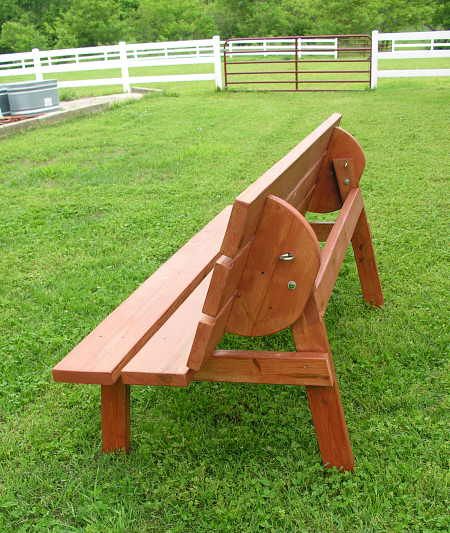 Convertible Bench/Table Construction Plans Table Construction, Picnic Table Plans, Half Table, Picnic Table Bench, Bench Design, Adirondack Furniture, Yard Furniture, Folding Picnic Table, Outside Furniture