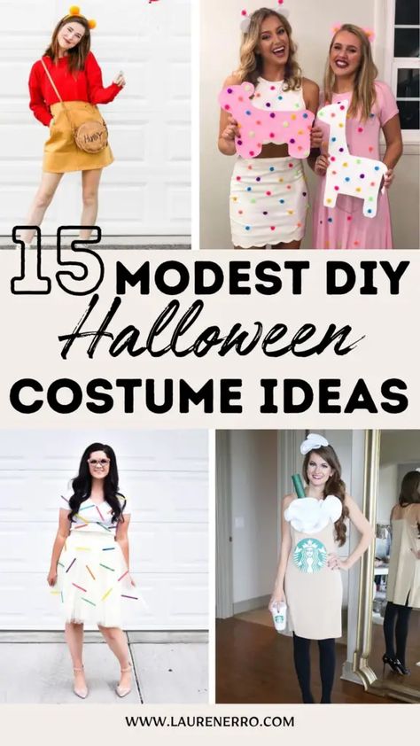 15 Modest DIY Halloween Costume Ideas For Women Simple Teacher Halloween Costumes Diy, Subtle Halloween Costumes For Work, Scrub Halloween Costume Ideas, Lava Lamp Halloween Costume, Diy Work Costume Ideas, Simple Work Halloween Costumes, Squishmallow Costume Diy, Miss Rachel Halloween Costume, Frosted Animal Cracker Costume