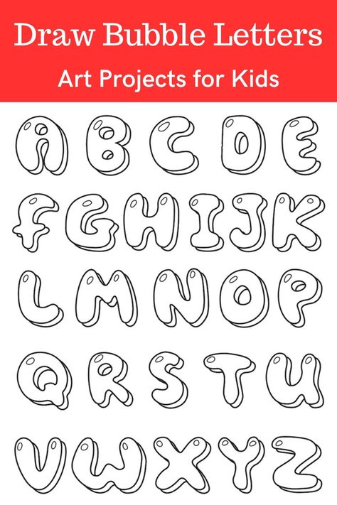 Learn how to draw Bubble Letters with an easy step-by-step PDF tutorial. #howtodraw #tutorial #drawing #drawingtutorial #arttutorial #artprojectsforkids #howtodrawforkids #bubbleletters How To Draw Fonts Step By Step, Letters Tutorial, Font Wallpaper, Cool Fonts Alphabet, Bubble Letters Alphabet, Today's Inspiration, Cool Handwriting Fonts, Bubble Drawing, Bubble Letter Fonts