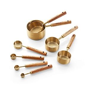 Wood And Gold, Boutique Boho, Stainless Steel Measuring Cups, Gold Bowl, Measuring Cups And Spoons, Deco Studio, Measuring Cups Set, Cup Handles, Measuring Cup