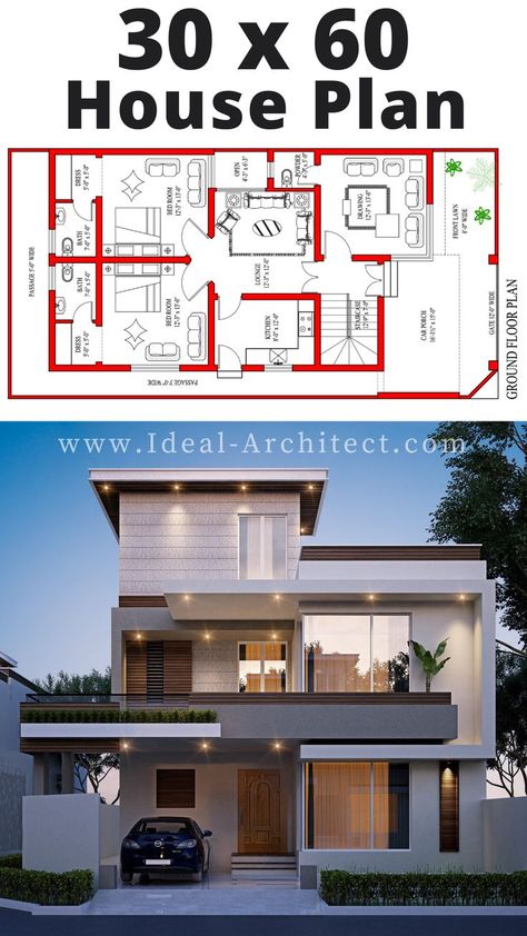 House Plan App, 30x50 House Plans, West Facing House, 2bhk House Plan, Unique House Plans, Small House Elevation, Small House Front Design, House Balcony Design, Small House Design Exterior