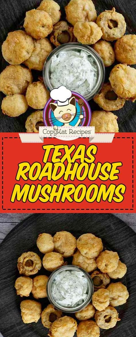 Make the best fried mushrooms with this easy Logan's Roadhouse copycat recipe. The batter is what makes these deep fried mushrooms taste so good. #mushrooms. #mushroomrecipes #appetizerideas #copycat #copycatrecipes #partyfoods #gameday #footballfood Texas Roadhouse Mushrooms, Deep Fried Mushrooms, Logans Roadhouse, Fried Mushroom Recipes, Breaded Mushrooms, Fried Mushrooms, Copykat Recipes, Texas Roadhouse, Copycat Restaurant Recipes