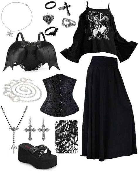 Outfit Ideas Goth, Goth Outfit Inspo, Goth Fits, Goth Outfit Ideas, Casual Goth, Goth Outfit, Gothic Clothes, Grunge Goth, Gothic Outfits