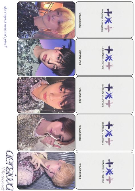 Txt Album Template, Txt Photocards Printable, Txt Photocard Template, Kpop Photocards Printable, Kpop Photocard Template, Txt Template, Kpop Printables, Template Wishlist, Txt Photocards