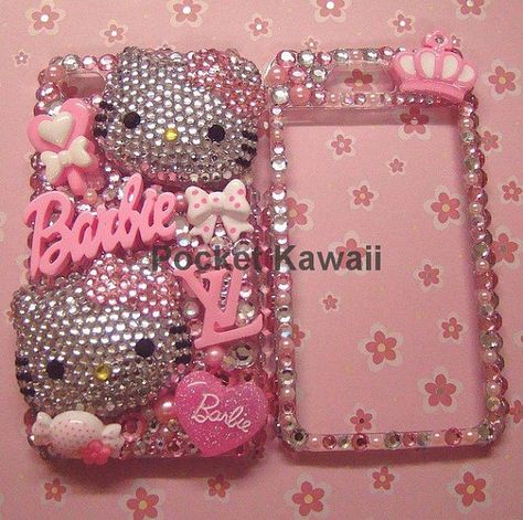 Y2k Phone Case, Hello Kitty Phone Case, Y2k Phone, Bling Bows, Bling Phone Cases, Bling Phone Case, Diy Iphone Case, Hello Kitty My Melody, Hello Kitty Items