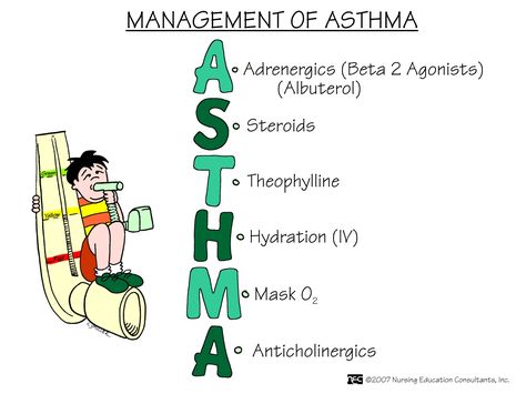 Asthma is a chronic disease, so it requires ongoing management. This includes using proper medications to prevent and control symptoms and to reduce airway inflammation. Nursing Mnemonics, Surgical Nursing, Medical Surgical Nursing, Pharmacology Nursing, Nursing School Survival, Med Surg, Respiratory Therapy, Nursing School Studying, Medical School Studying