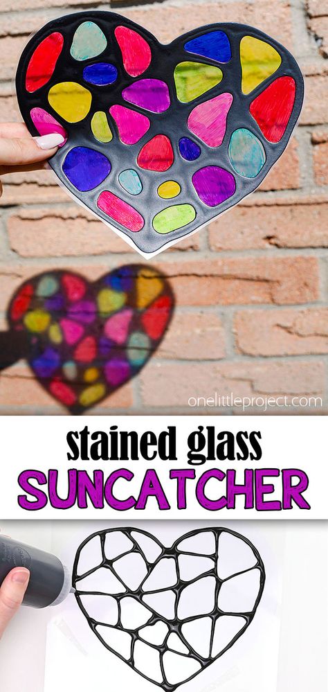 Photo of stained glass suncatcher Glue Suncatchers For Kids, Easy Kids Summer Crafts, Diy Suncatcher Paint, Windchime Craft For Kids, Kids Stained Glass Craft, Diy Stained Glass Projects For Kids, Easy Diy Suncatchers, Easy Sun Catcher Craft, Sun Catcher Crafts For Kids