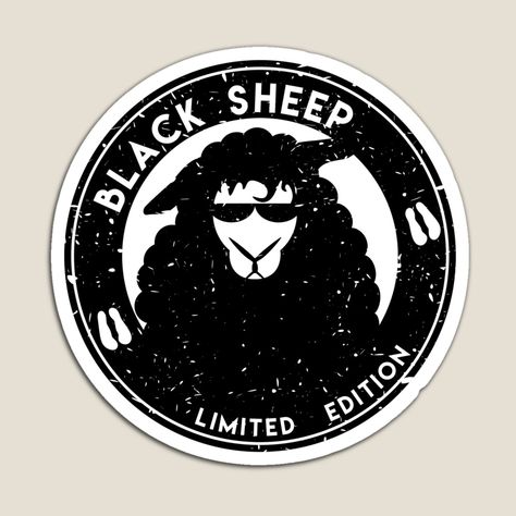 Black Sheep Design, Black Sheep Logo Design, Black Sheep Tattoo Ideas, Black Sheep Logo, Black Sheep Art, Black Sheep Tattoo, Sheep Sticker, Sheep Logo, Be The Exception