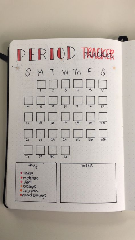 Monthly bullet journal period tracker Journal Period Tracker, Bullet Journal Period Tracker, Bullet Journal Calendrier, Monthly Bullet Journal, How To Bullet Journal, December Bullet Journal, Bullet Journal Page, Bullet Journal 2020, Bullet Journal 2019