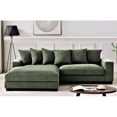 Container Furniture, Green Couch Living Room, Couches For Living Room, Chambre Inspo, Deep Couch, Sectional Couches, Green Couch, Shaped Sofa, Sofa With Chaise