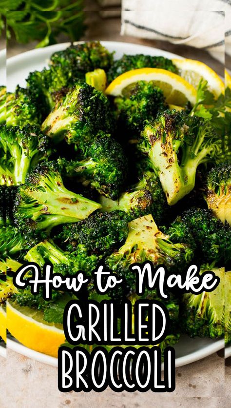 This grilled broccoli is marinated in garlic, herbs and olive oil, then seared to tender perfection. Grilled Broccoli Recipes, Broccoli On The Grill, Grill Broccoli, Grilled Fruits, Broccoli Grilled, Grilled Broccolini, Best Vegetable Recipes, Grilled Broccoli, Keto Appetizers