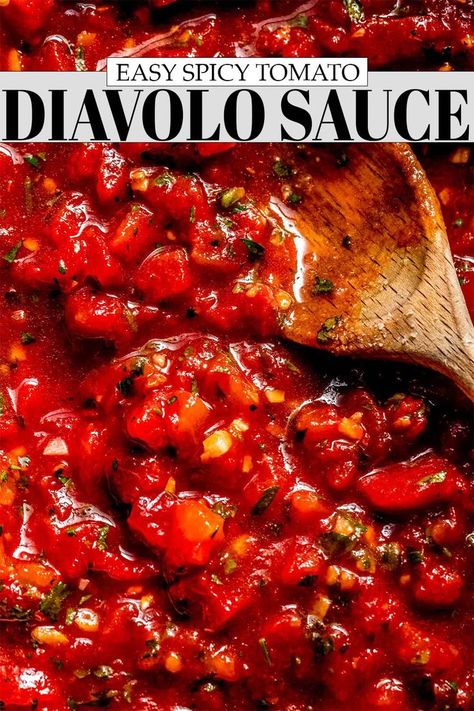 Pasta Diavolo, Spicy Marinara Pasta, Diavolo Sauce Recipe, Sausage Fra Diavolo, Spicy Tomato Sauce Recipe, Pasta Diavolo Recipe, Spicy Spaghetti Sauce, Spicy Marinara Sauce, Diablo Sauce Recipe