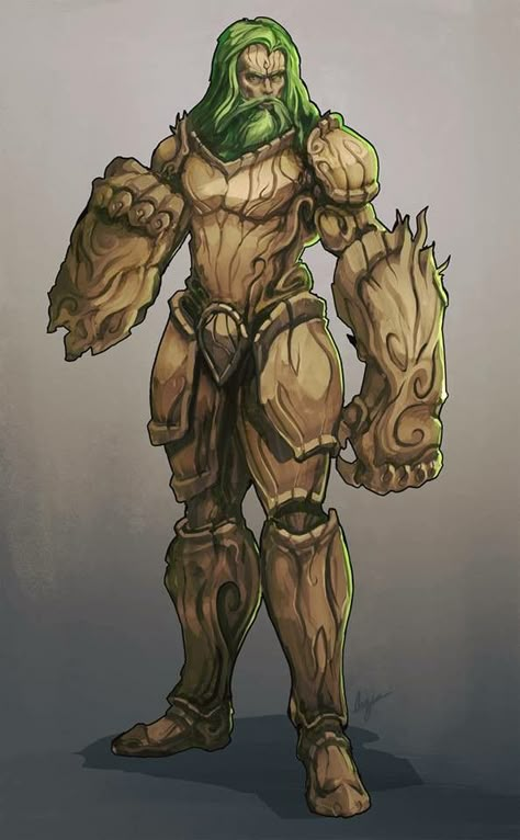 Druid, monk, wood armor Knights Armor, Monsters Creatures, Tree Man, Heroic Fantasy, 다크 판타지, Fantasy Races, Dungeons And Dragons Characters, Dnd Art, Manama