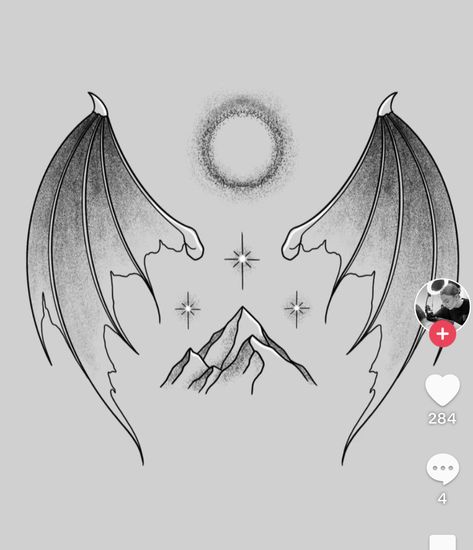 Acotar Couple Tattoos, Acotar Tattoos Rhysand, Rhys Wings Tattoo, Cassian Wings Tattoo, Acosf Tatoos, Book Tattoo Ideas Acotar, Rhysand Wings Drawing, Acotar Illyrian Wings Tattoo, Velaris Drawing