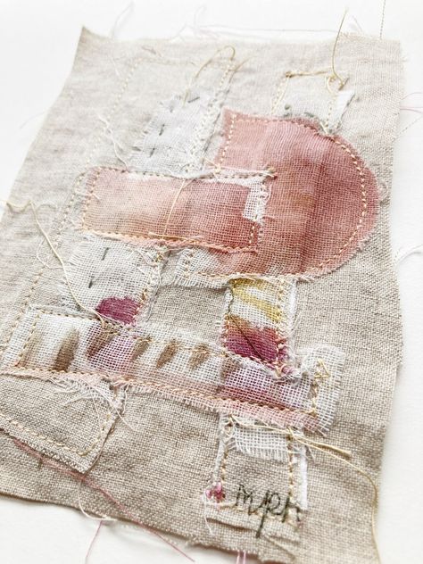 Textile Wall Art Collage Original Abstract Textile Wall Art Painting Linen Minimalist Wall Art Contemporary Pink Boho Stitched Mixed Media - Etsy Stitch Pots, Period Poverty, Collage Fabric, Wall Art Collage, Mixed Media Textile Art, Embroidered Wall Art, Mixed Media Textiles, Modern Packaging, Textile Art Embroidery