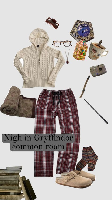 Nights in Gryffindor common room ☕️🕰️💌 #gryffindoraesthetic #harrypotter #harrypotteraesthetic #hogwarts #marauders Hogwarts Outfits Gryffindor, Gryffindor Aesthetic Outfit, Gryffindor Inspired Outfits, Gryffindor Room, Gryffindor Outfit, Gryffindor Common Room, Girly Christmas Gifts, Hogwarts Outfits, Gryffindor Aesthetic