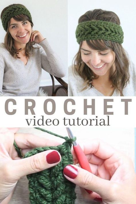 Crochet Ear Warmer Free Pattern, Crochet Headband Tutorial, Crochet Ear Warmer Pattern, Crochet Headband Free, Easy Crochet Headbands, Bandeau Au Crochet, Crochet Headband Pattern Free, Crochet Headbands, Crochet Bows