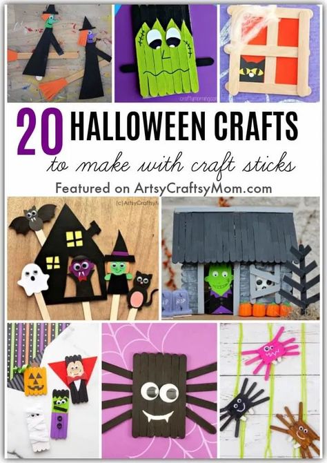 Got craft sticks at home? Then these Easy Popsicle Stick Crafts for Halloween are the perfect projects to you to make during this season! Christmas Classroom Door, Natal, Easy Popsicle Stick Crafts, Diy Halloween Crafts For Kids, Hole Punch Crafts, Baby Jesus Craft, Crafts For Halloween, Halloween Crafts For Kids To Make, Jesus Crafts