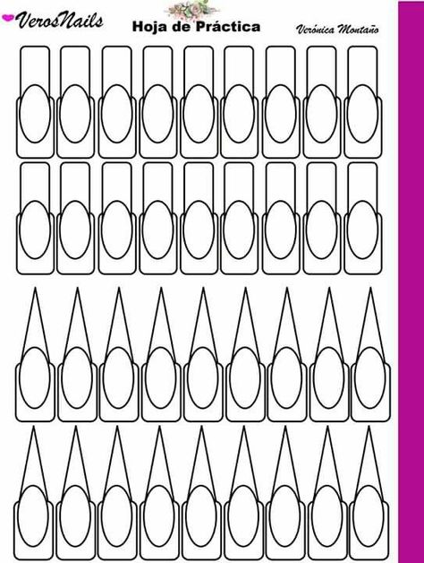 Printable Nail Art Templates, Printable Nail Art Practice Sheet, Printable Nail Art, Nail Tech School, Nail Art Stencils, Nail Tutorial Videos, Business Nails, Acrylic Nails At Home, Short Gel Nails