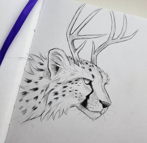 Fantasy Animal Sketches, Animal Art Drawing Sketches, Cheetah Drawing, Magic Runes, Cat Drawing Tutorial, Animal Drawings Sketches, Big Cats Art, White Tattoo, Art Prompts