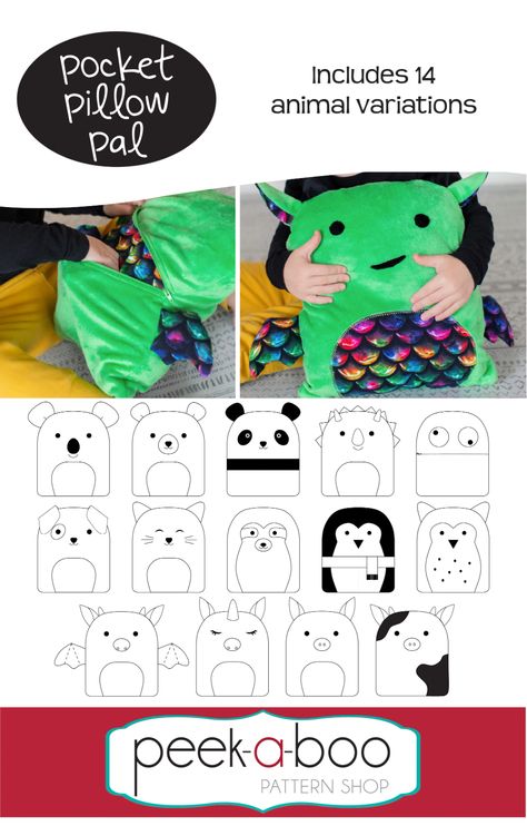 Pocket Pillow Pal Kids Sweatshirt Pattern, Small Plushies, Pajama Pillow, Unicorn Pig, Pajama Bag, Pillow Pals, Printable Sewing Patterns, Pocket Pillow, Store Books