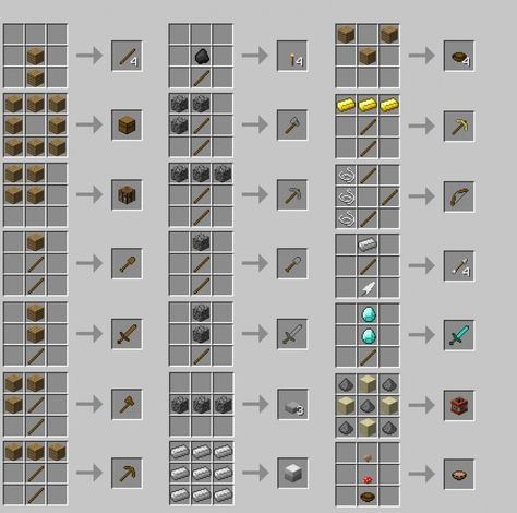 craft a sword in Mine Blocks game ... Crafting Table Minecraft, Minecraft Recipes, Minecraft Crafting Recipes, Construction Minecraft, Minecraft Food, Minecraft Cheats, Houses Minecraft, Crafting Table, Homemade Instruments