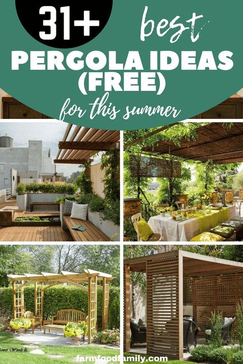 Enjoy these 36+ Best DIY Pergola ideas for this summer with low budget #backyard #landscapeidea #gardeningideas #pergola #farmfoodfamily Diy Pergola Ideas, Small Pergola, Pergola Diy, Cheap Pergola, Pergola Swing, Pergola Ideas, Pergola Attached To House, Pergola Design, Pergola Canopy