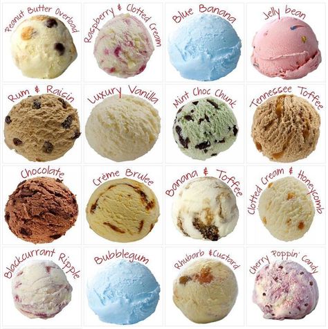 Ice Cream Types, Types Of Ice Cream Flavors, Ice Cream Shop Names, Ice Cream Flavors List, Ice Cream Names, Unique Ice Cream Flavors, Types Of Ice Cream, Easter Cake Pops, Types Of Ice