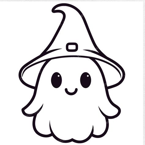 Cute Ghost with witch hat Svg File Graphic, Halloween Silhouette Vector Image clipart, Cute Ghost Logo, Cut file, Cnc File Digital Download Browse our huge range of popular Craft Designs today! We've got everything from SVGs to Sublimation, Printables, Stickers & more! All with Commercial Use. Easy Drawings For Halloween, Easy Witch Drawing, Cool Halloween Drawings, Cute Halloween Drawings Easy, Ghost Drawing Cute, Drawings For Halloween, Doodles Ghost, Little Ghost Drawing, Witch Doodles