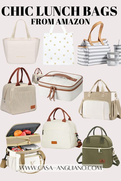 Lunch bags do not need to be boring. Here's a roundup of cute & stylish lunch bags! Neutral Lunch Bag, Cute Lunch Bags For Women, Lunch Bag For Work, Lunch Bags For Adults, Lunch Bags Aesthetic, Lunch Bags For Women To Work, Aesthetic Lunch Bags, Lunch Bag Aesthetic, Trendy Lunch Bag