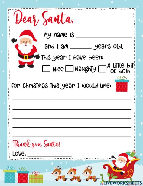 Letter To Santa For Toddlers, Kids Letter To Santa Printable, Elf On The Shelf Letter To Santa, Diy Santa Letter To Kid, Free Santa Letter Printable, Santa Letters To Kids Free Printable, Letter To Santa Free Printable, Free Santa Letter Template, Santa Letter Writing