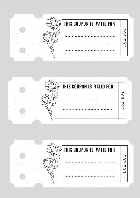 Coupon Books For Boyfriend, Free Coupon Template, Voucher Template Free, Coupon Book Diy, Coupon Books, Ticket Template Free, Coupons For Boyfriend, Printable Tickets, Voucher Design