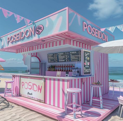 Beach Bar Design, Ice Cream Shop Decor, Mobile Coffee Shop, Home Interior Accessories, Food Cart Design, Drinks Coffee, Coffee Shop Aesthetic, Cocktails Bar, Stall Designs