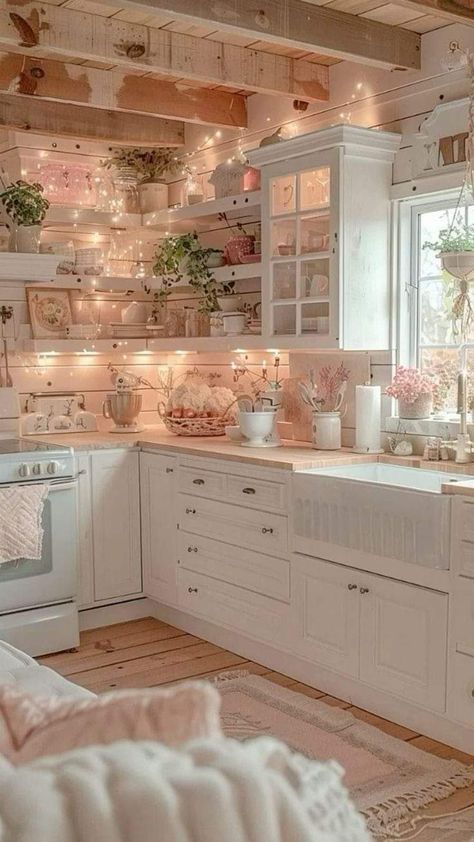 Kitchen Aesthetic Cozy, Hippie House Aesthetic, Vintage Kitchen Aesthetic, Vintage Home Ideas, Cocina Shabby Chic, Idea For Home, Dream Life House, Dream Apartment Decor, Aesthetic Kitchen