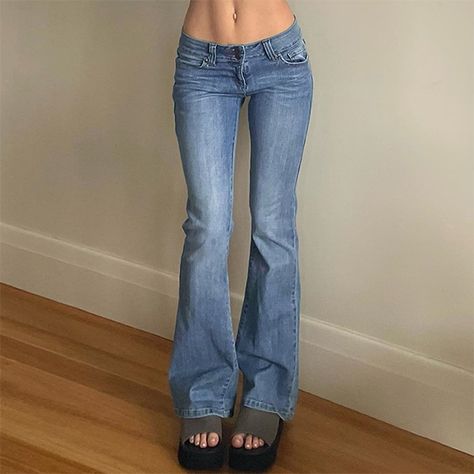 Blue Wash Low Waist Boyfriend Jeans