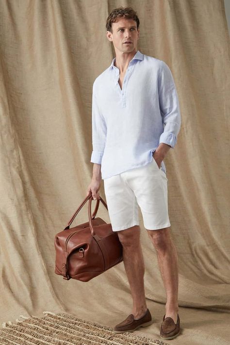 Old Money Style Aesthetic, Men's Winter Outfits, Old Money Aesthetics, Loafers Men Outfit, White Linen Shorts, Money Aesthetics, Brown Suede Loafers, Loafers Outfit, Business Casual Summer