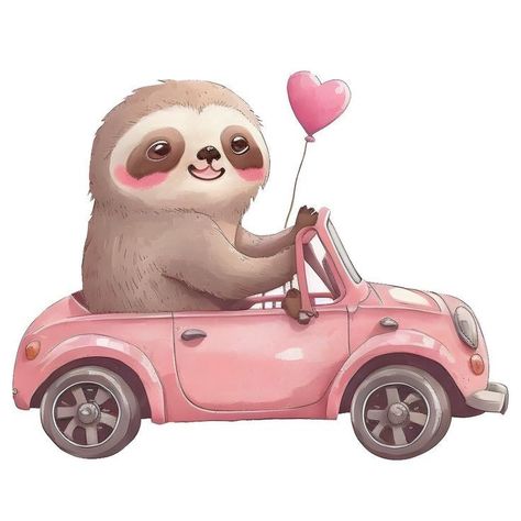 Sloth Pictures, Mini Toile, Fabric Panel Quilts, Cat Snacks, Fake Animals, Small Sewing, Lap Quilts, Cute Sloth, Pink Car