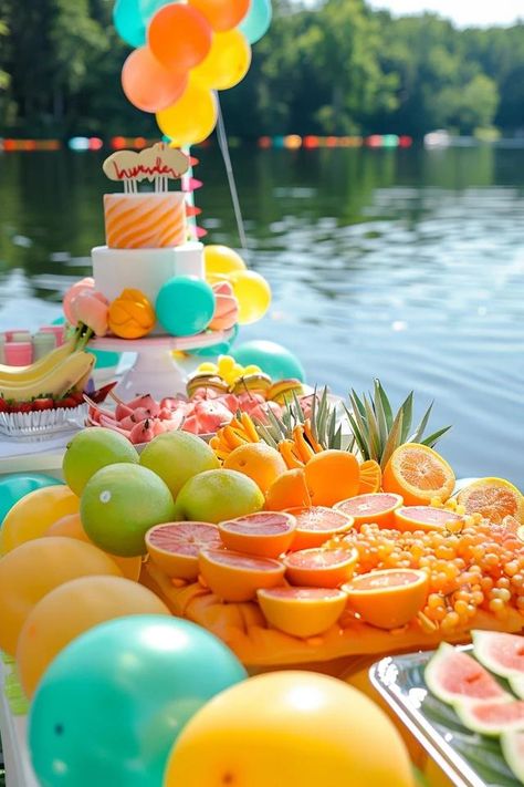 Lake Birthday Party Ideas: Celebrate on the Water! Lake House Party Ideas, Water Park Theme Birthday Party Ideas, Lake Themed Birthday Party, Water Park Birthday Party Ideas, Lake Birthday Party Kids, Lake Birthday Party Adult, Lake Party Ideas For Adults, Lake Party Decorations, Lake Birthday Party Ideas