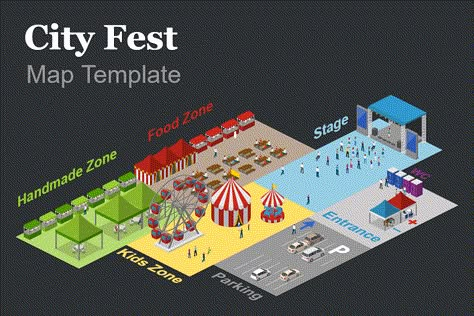 Create Festival & Fair Map quickly using online editable templates and icon collections! Shopping Festival Design, Fair Event Ideas, Event Layout Design, Festival Map Design, Event Map Design, Map Layout Design, Festival Map, Interior Architecture Sketch, Fair Festival