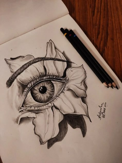 Surrealism Drawing Pencil, Eyes Mandala Art, Quick Fashion Sketch, Cool Eye Drawings, Anatomical Heart Drawing, Surreal Drawing, Drawing With Color, فن الرسم بالمسامير, Super Easy Drawings