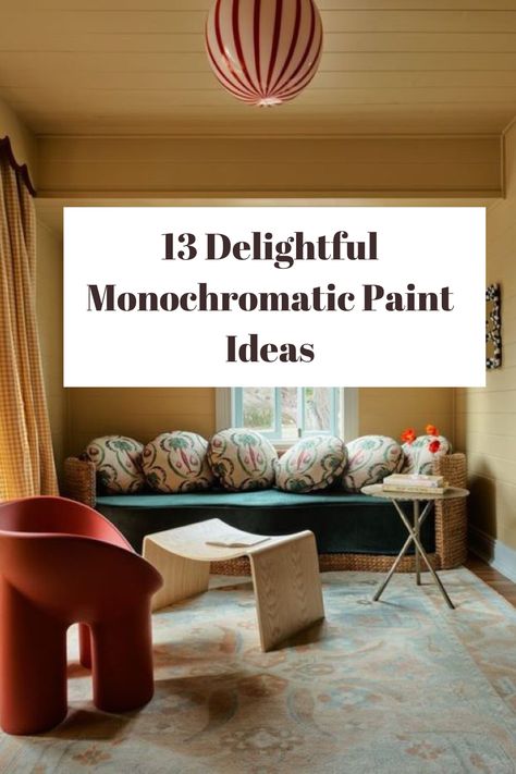 Monochromatic Decorating Ideas, Monochrome Painted Room, Monochromatic Office Paint, Polychromatic Interior Design, Monochromatic Painted Rooms, Color Soaked Room, Monochromatic Room Paint, All One Color Room, Monochromatic Living Room Ideas