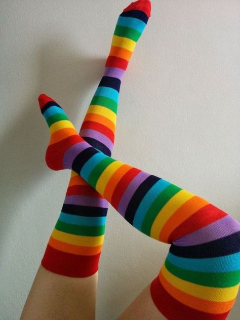 Rainbow Tights, Striped Socks, San Francisco, Stockings, Tights, Socks, Rainbow, Tumblr