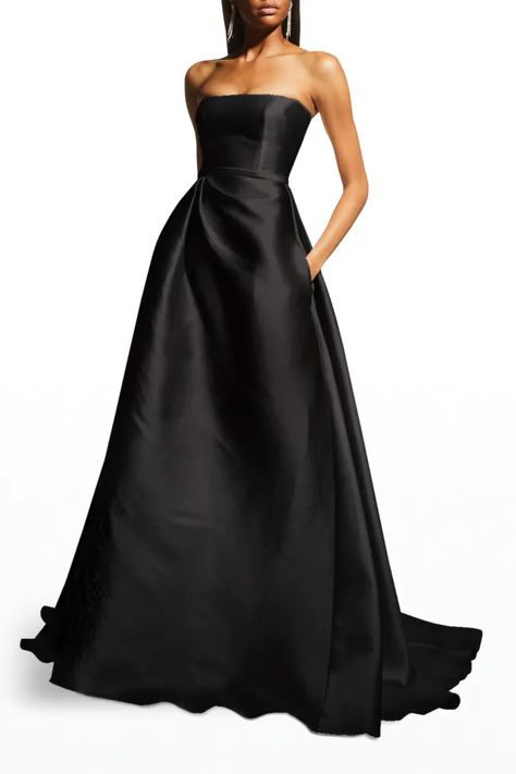 Masquerade Ball Gowns Black, Black Tie Bridesmaid Dresses, Black Taffeta Dress, Alex Perry Dress, Black Tie Bridesmaids, Black Strapless Gown, Prom Dresses Long Black, Masquerade Ball Gowns, Black Gowns