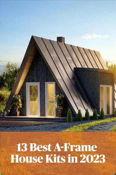 A-frame house made with Avrame DUO House kits. Small A Frame Cabin Plans, A Frame Cabin Floor Plans, Small A Frame Cabin, A Frame Floor Plans, Prefab Cabin Kits, Small Prefab Cabins, A Frame House Kits, Cabin Kit Homes, Tiny A Frame Cabin