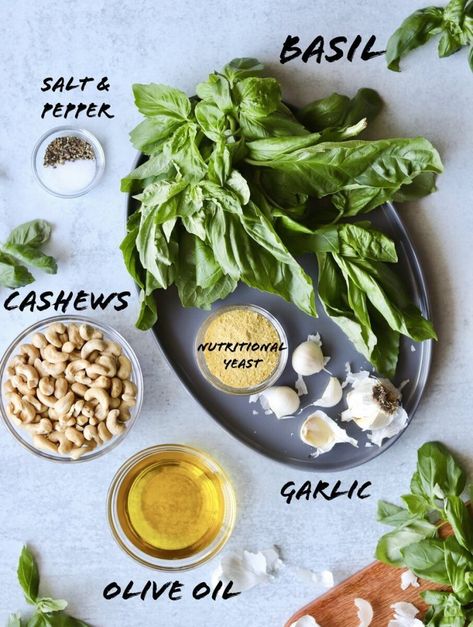 Cashew Pesto Recipe, Whole30 Pesto, Vegan Budget, Vegan Pesto Recipe, Nut Free Pesto, Whole30 Vegan, Vegan Low Carb, Pine Nut Recipes, Dairy Free Pesto