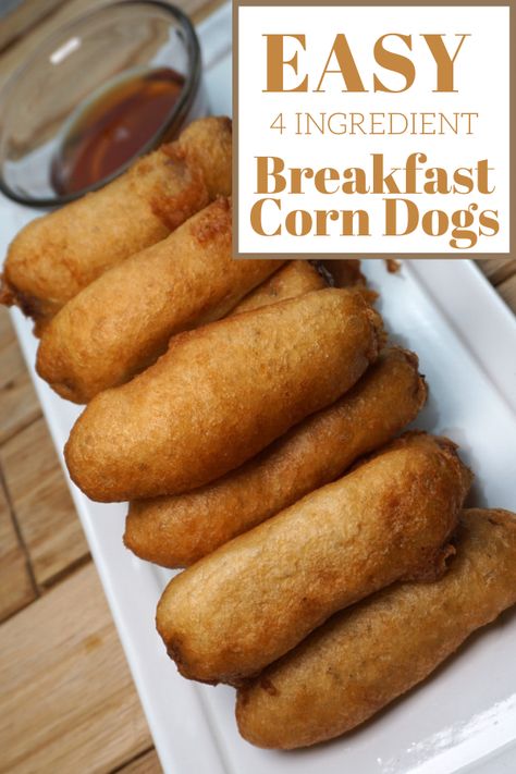 Pancakes And Sausage, Cool Breakfast, Dog Breakfast, Corndog Recipe, Corn Dog, Delicious Breakfast Recipes, Best Breakfast Recipes, 4 Ingredient, Corn Dogs