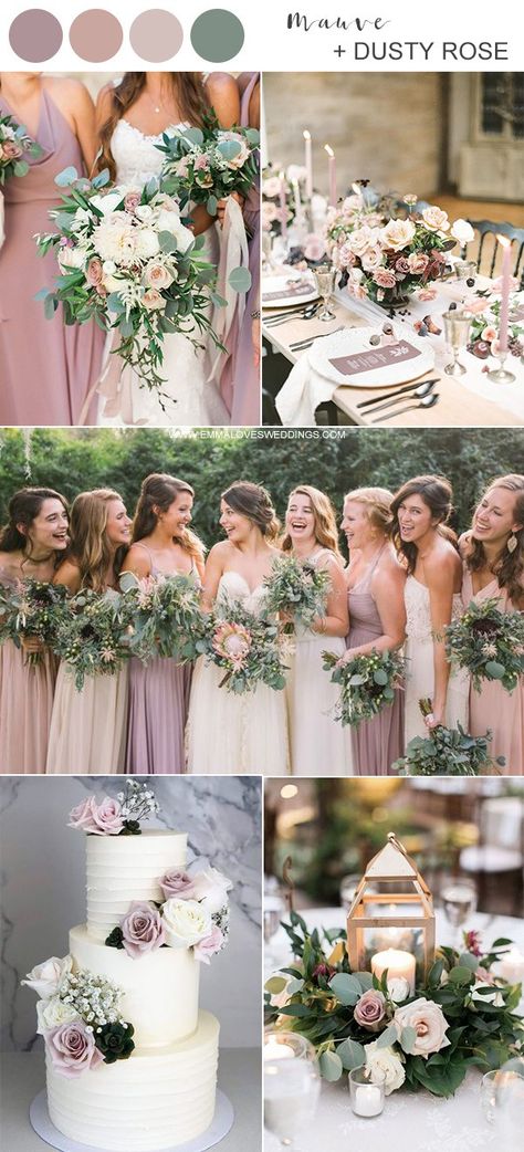 mauve and dusty rose wedding color ideas Dusty Rose Purple Wedding, Sage Green And Mauve Wedding Theme, Mauve And Beige Wedding, Wedding Color Schemes Dusty Rose, Wedding Colour Schemes Purple, Sage Mauve Wedding, Wedding Mauve Color Scheme, Dusty Rose And Mauve Wedding Theme, Wedding Ideas Mauve